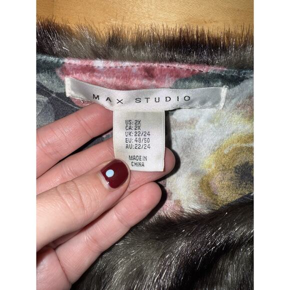 Max Studio Brown Faux Fur Vest XXL - Picture 4 of 5